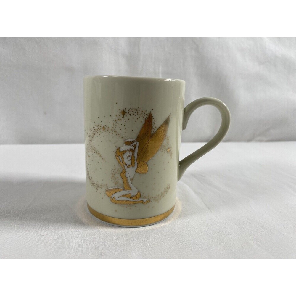 Lot of 3 Vintage Tinkerbell Fairy Walt Disney Gallery Mug Gold Trim Tea Cup